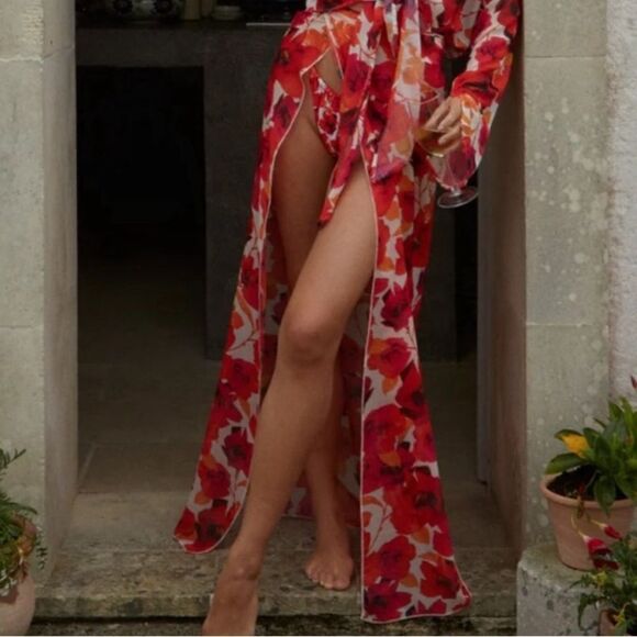 SLA The label floral bikini cover up wrap tie maxi skirt - Picture 7 of 8